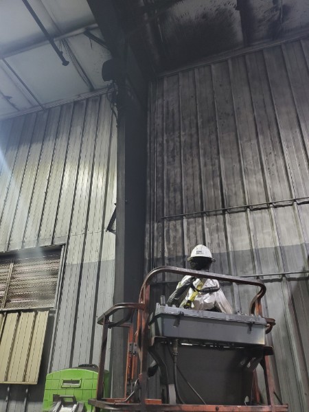 Industrial overhead cleaning service by Dunn Service